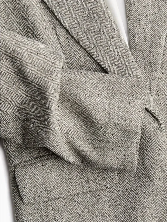 H&M Gray Bouclé Blazer with Notch Lapel - Picture 2 of 3